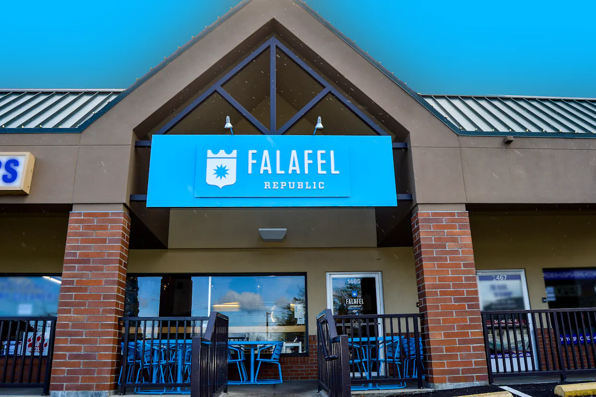 a picture of a restaurant's front entrance